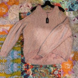 Express pink fuzzy pink sweater